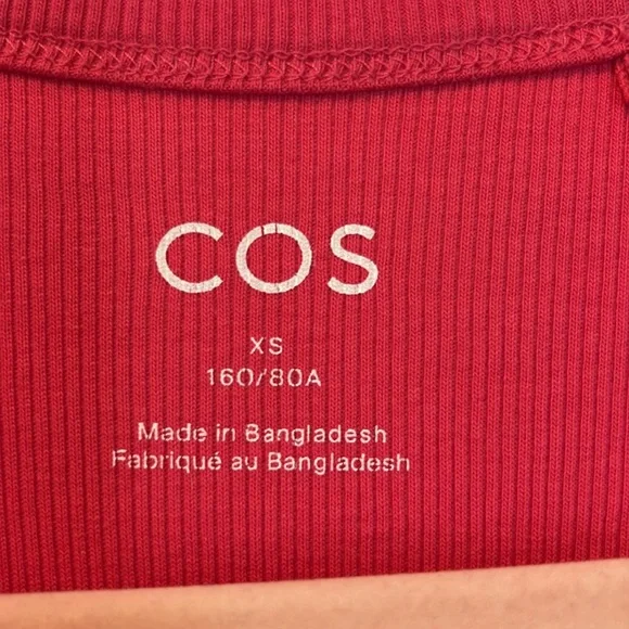 COS Ribbed Tube Tank Midi Dress XS Pink - Picture 7 of 10